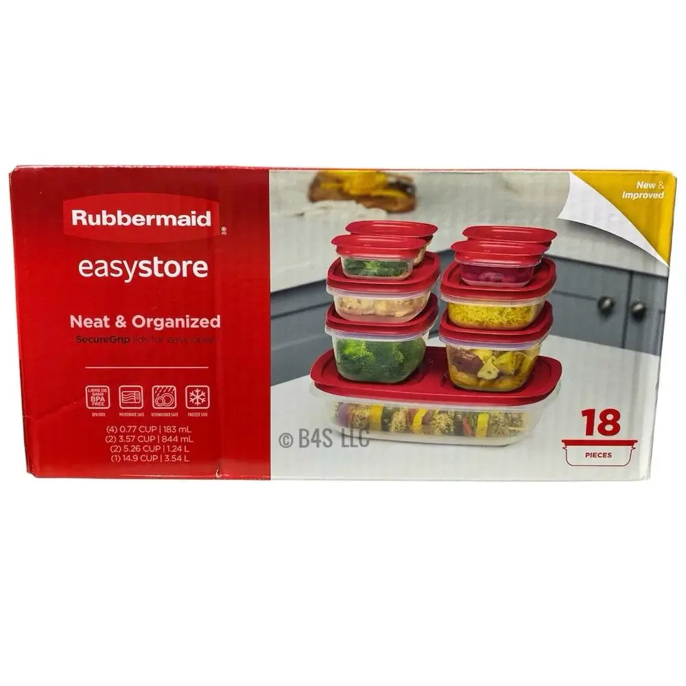 Rubbermaid Easy Store Clear Food Storage Container Set 18-Piece with Lids